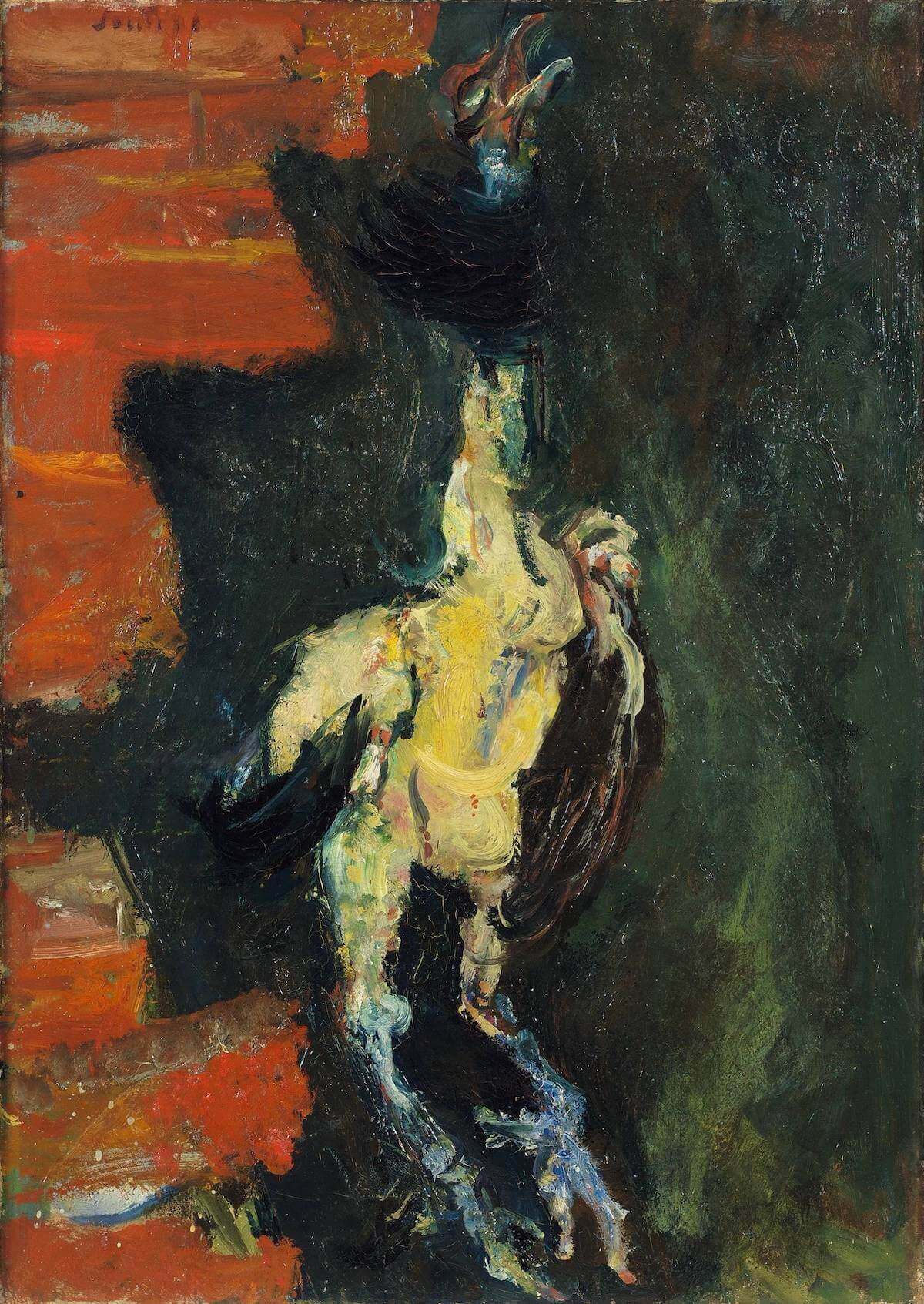 Chaïm Soutine, Le Poulet pendu devant un mur de briques (Chicken Hung Before a Brick Wall), 1925, oil on canvas, 65 x 46.5 cm (Le musée d'art de Berne)